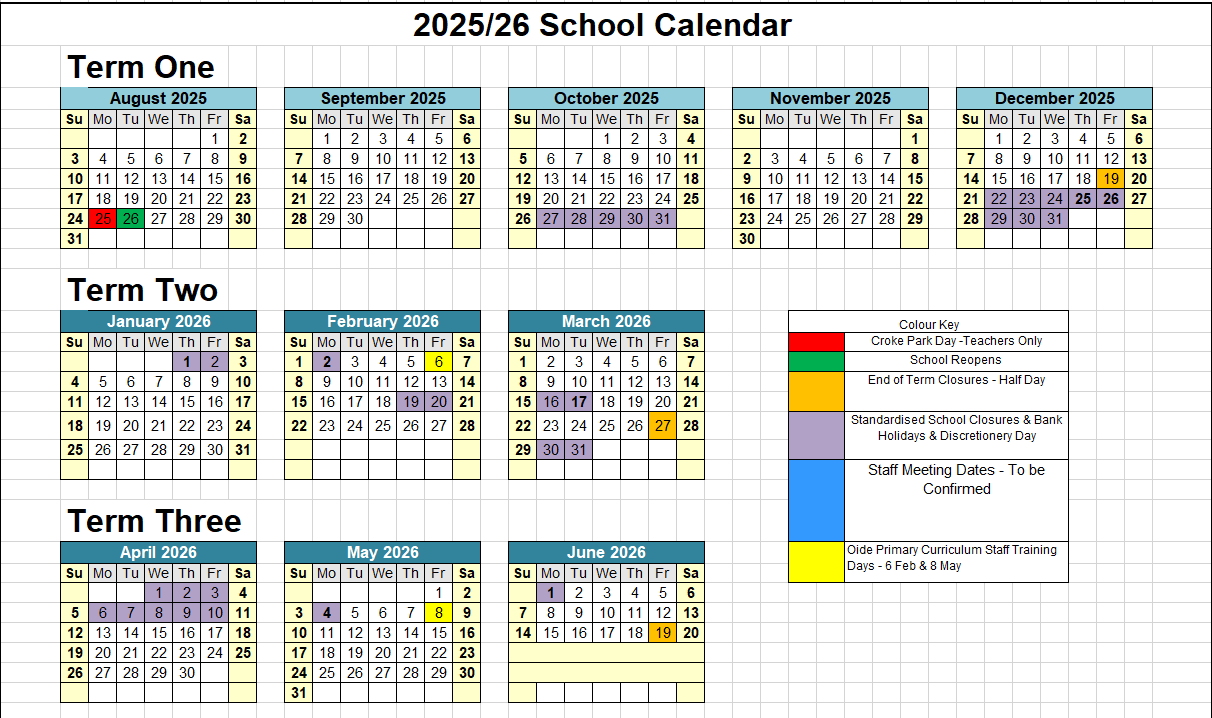 School Calendar Closures